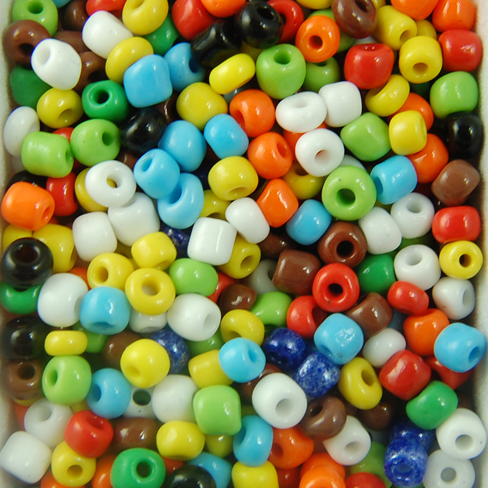 Opaque Seed Beads Size 6/0 -Multi-Color, 1LB (500 Grams)