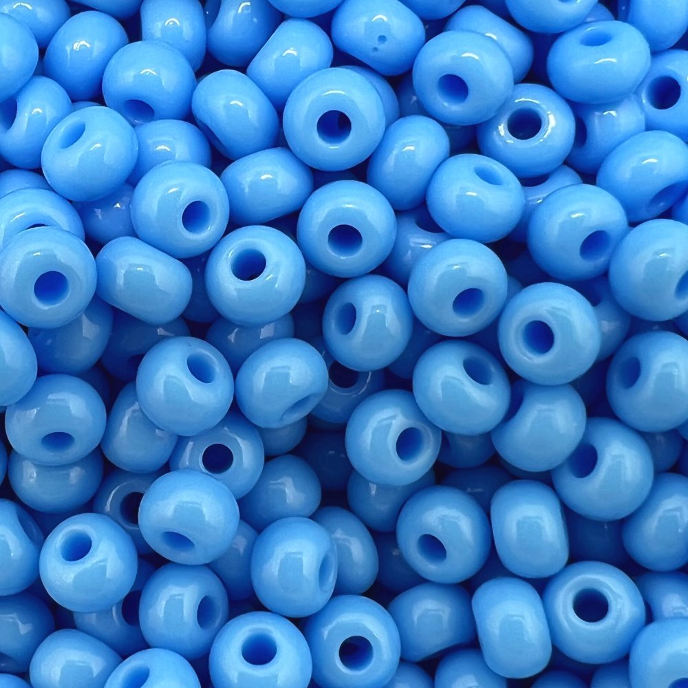 Czech Seed Beads Size 8/0 - Opaque Baby Blue Turquoise (Approx. 1/2 LB , 250 Grams)