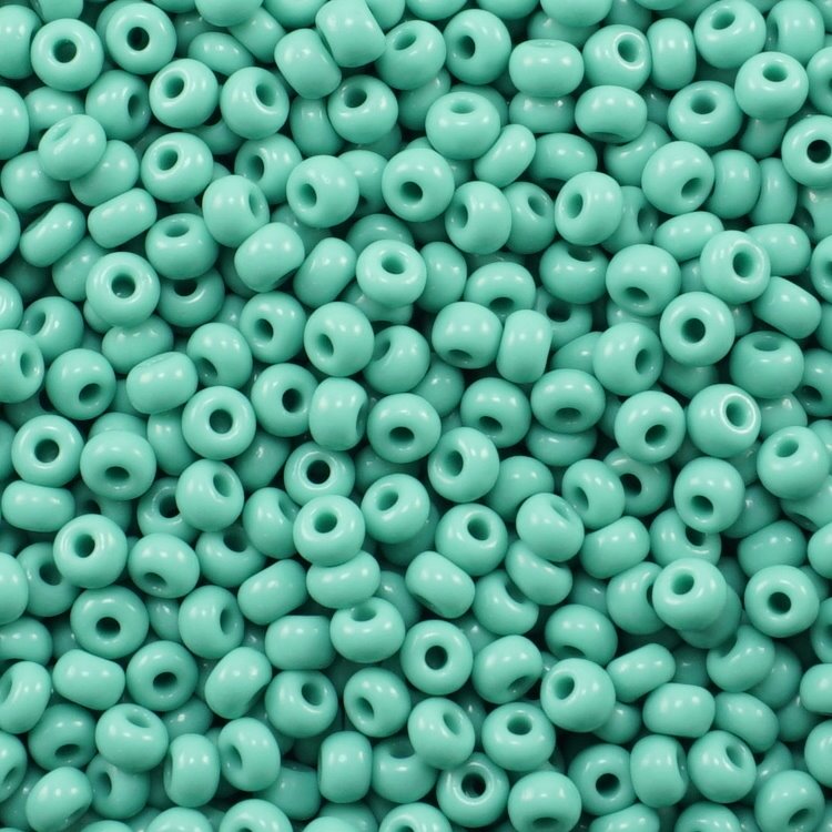 Czech Seed Beads Size 11/0 - Opaque Green Turquoise (Approx. 1/2 LB , 250 Grams)