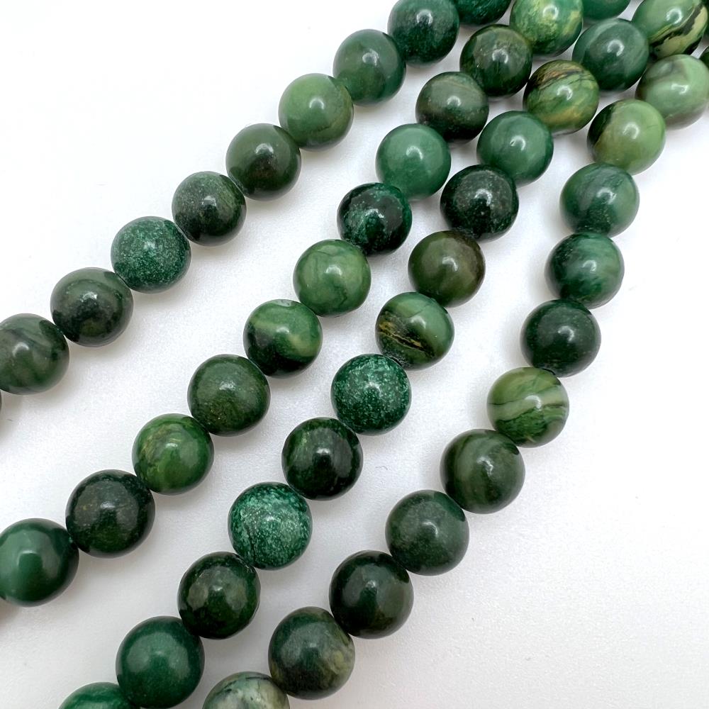 8mm Smooth Round African Jade Beads (16