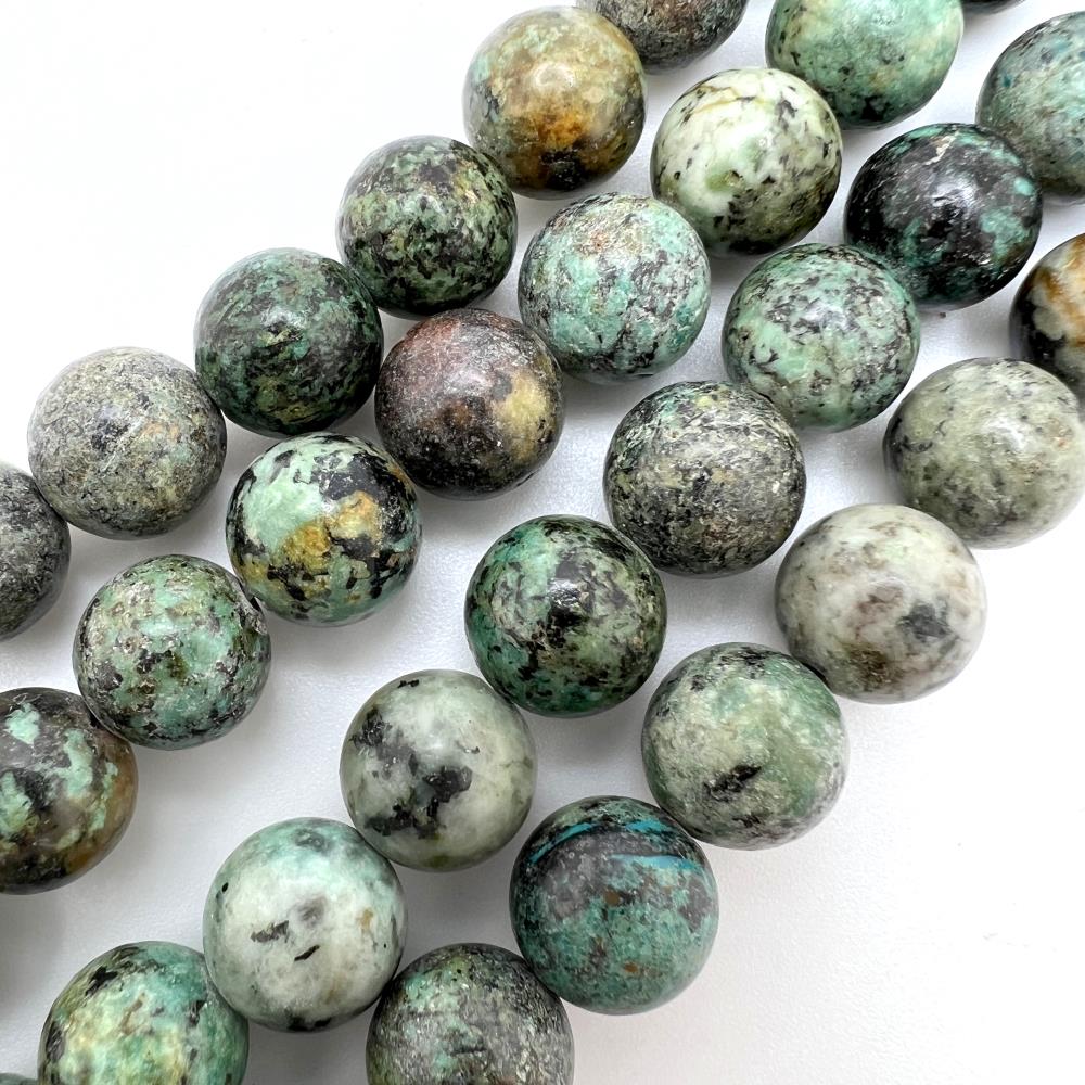 12mm Smooth Round African Turquoise Beads (16