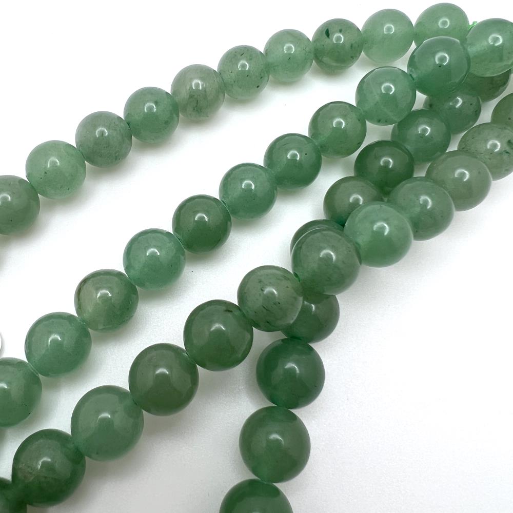 12mm Smooth Round, Green Aventurine Beads (16