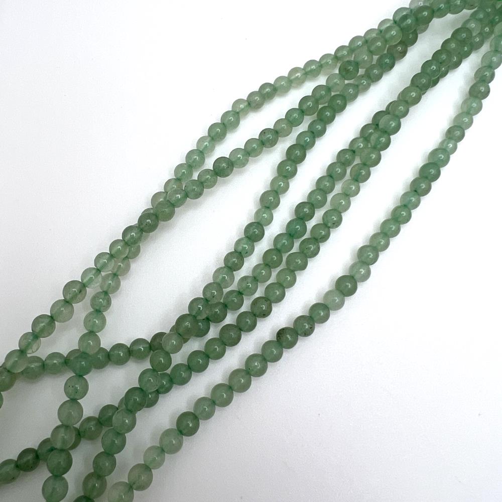 3mm Smooth Round, Green Aventurine Beads (16