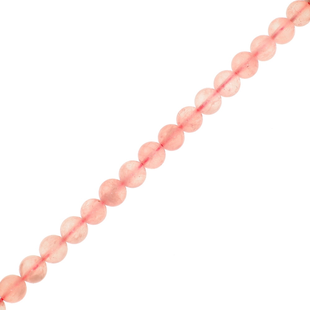 4mm Smooth Round, Natural Rose Quartz Beads (16