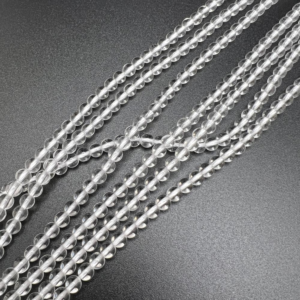 2mm Smooth Round, Natural Crystal Quartz Beads (16