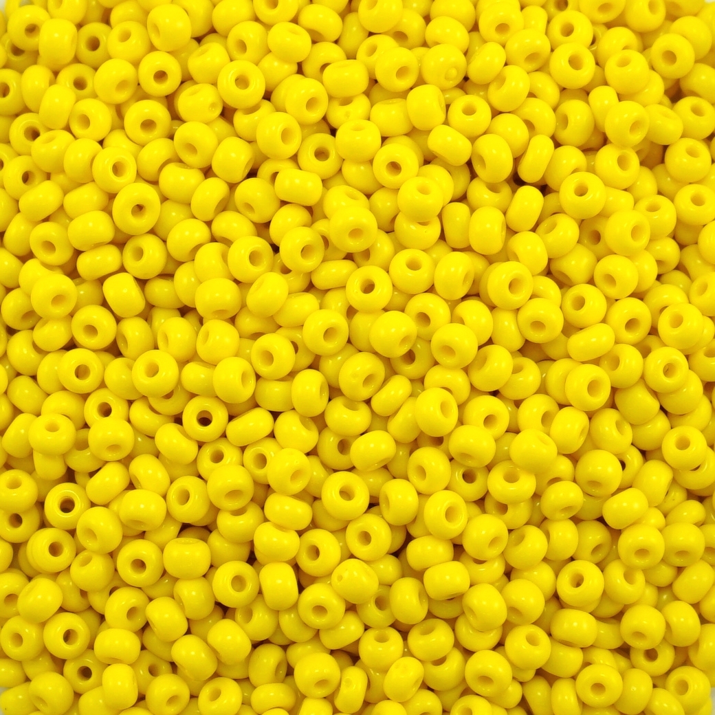 Czech Seed Beads Size 11/0 - Opaque Dark Yellow (Approx. 1/2 LB , 250 Grams)