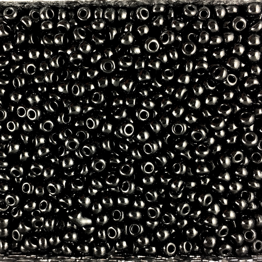 Czech Seed Beads Size 10/0 -Opaque Black (Approx. 1/2 LB , 250 Grams)