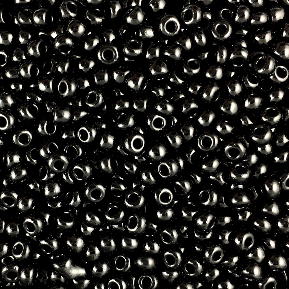Czech Seed Beads Size 8/0 - Opaque Black (Approx. 1/2 LB , 250 Grams)