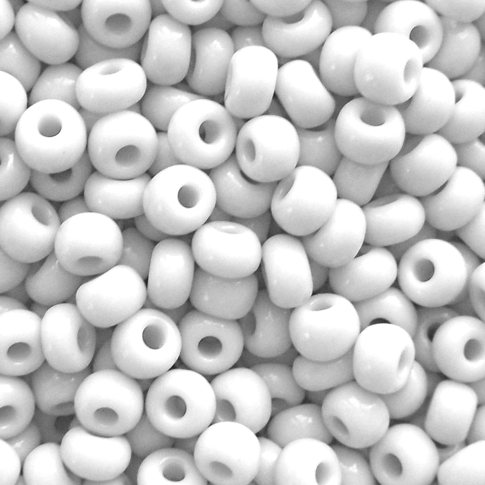 Czech Seed Beads Size 6/0 - Opaque White (Approx. 1/2 LB , 250 Grams)