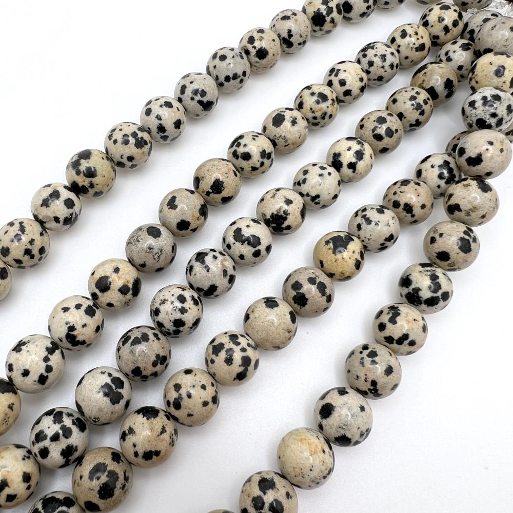 10mm Smooth Round, Dalmatian Jasper Beads (16