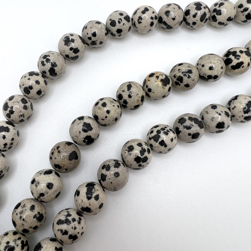 12mm Smooth Round, Dalmatian Jasper Beads (16