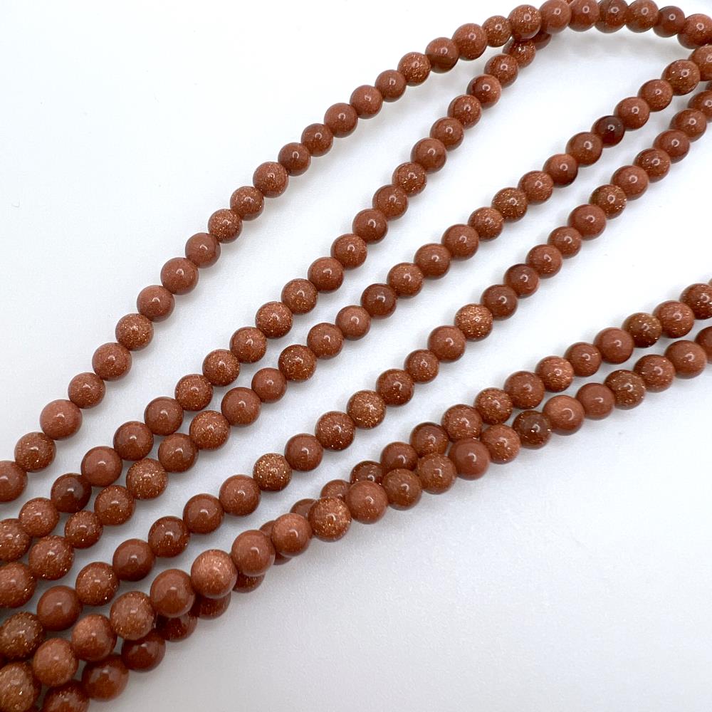 3mm Smooth Round, Gold Stone Beads (16