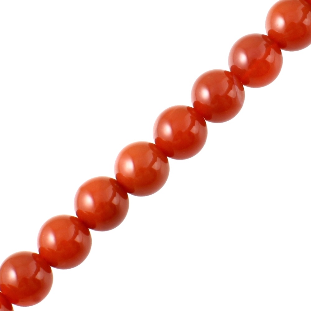10mm Smooth Round, Red Carnelian Stone Beads (16