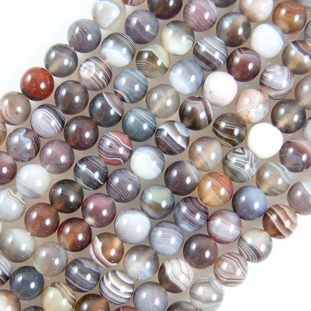 6mm Smooth Round Botswana Agate Beads (16