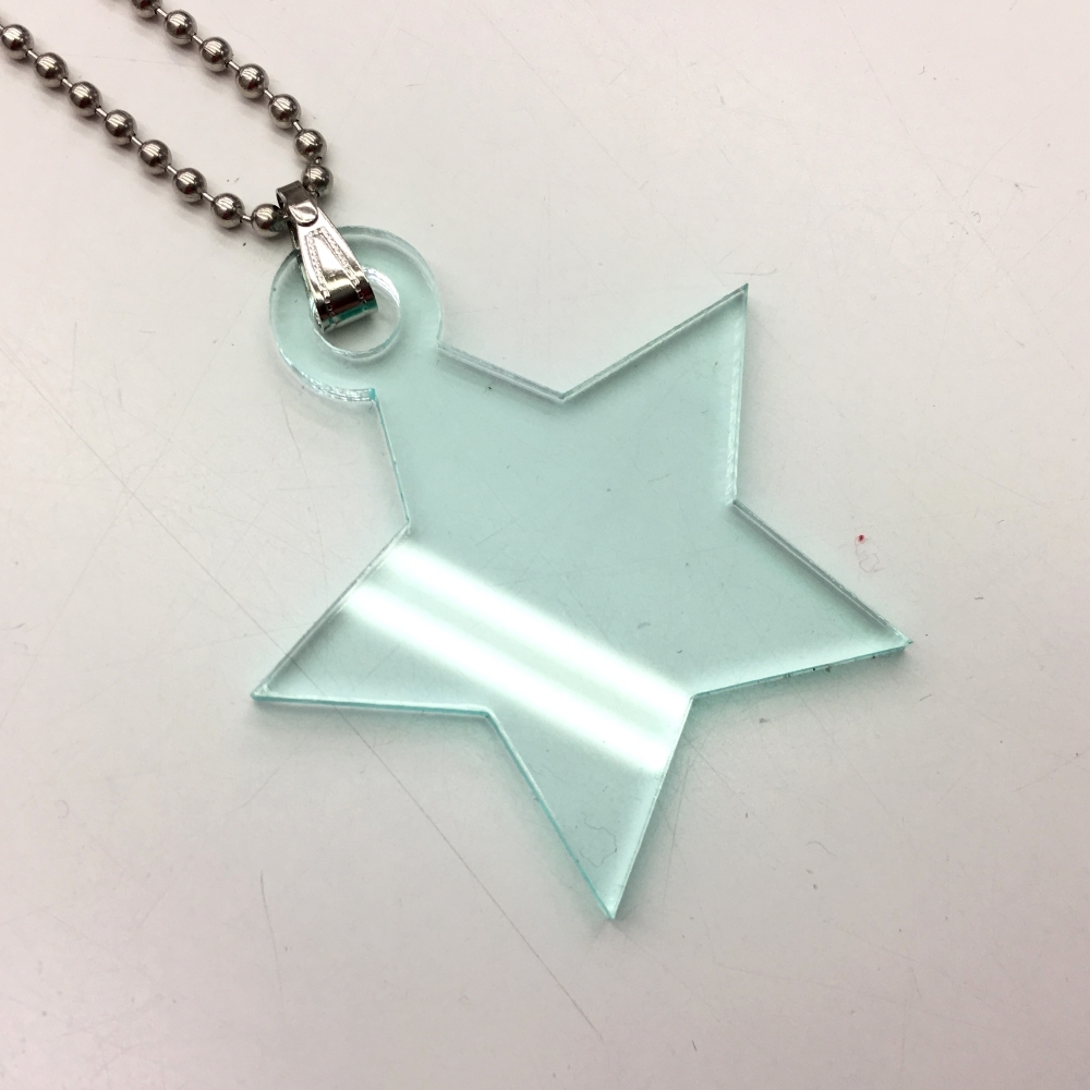 Acrylic Pendant, Green Tint, Star (Each)