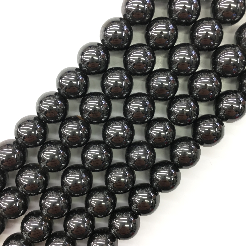 10mm Smooth Round, Hematite Beads (16