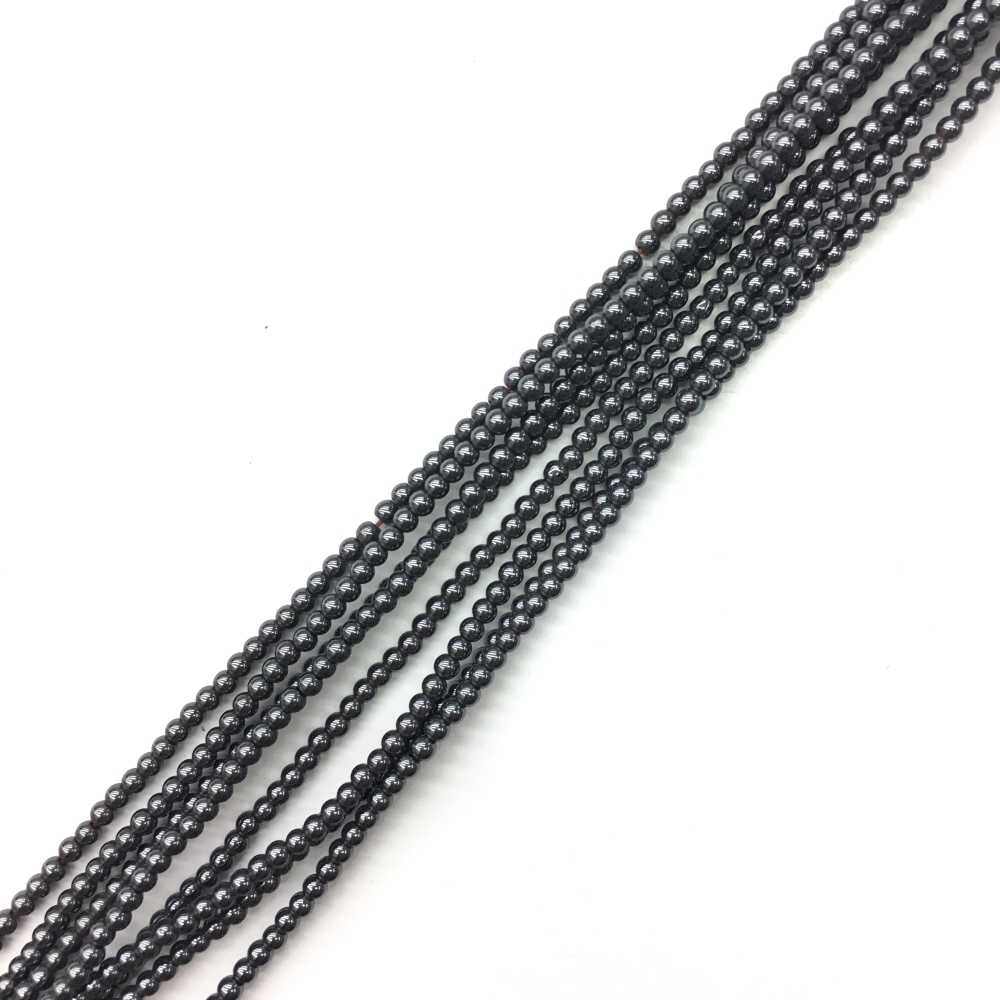 2.5mm Smooth Round, Hematite Beads (16