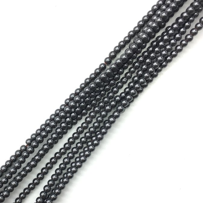 3mm Smooth Round, Hematite Beads (16