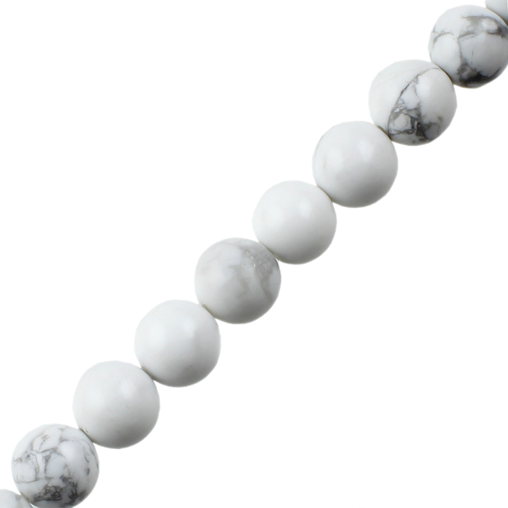 10mm Smooth Round, Howlite White Beads (16