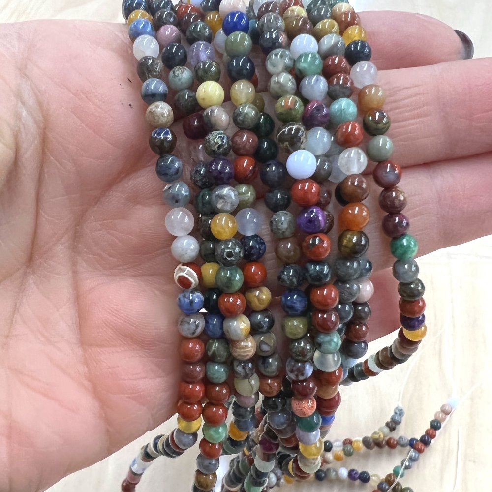 4mm Smooth Round, Multi Stone Beads (16