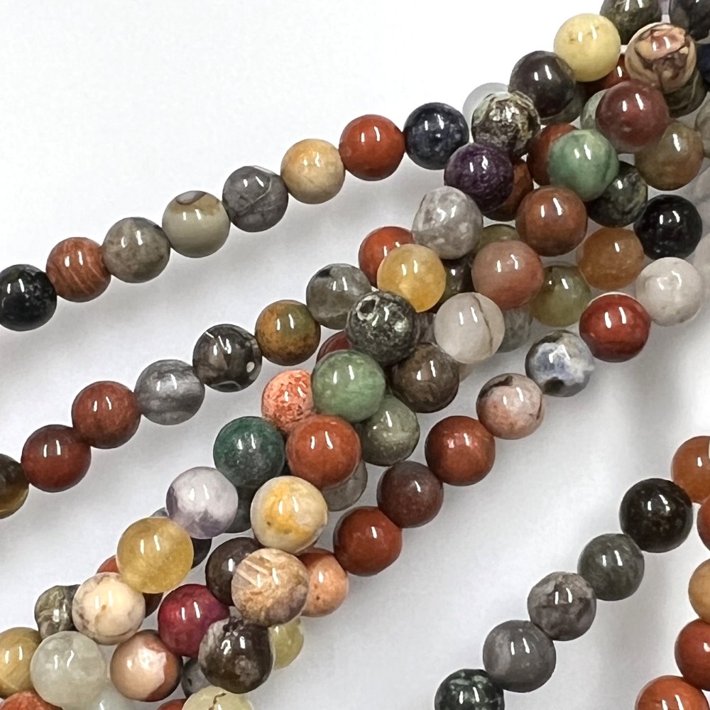 6mm Smooth Round, Multi Stone Beads (16