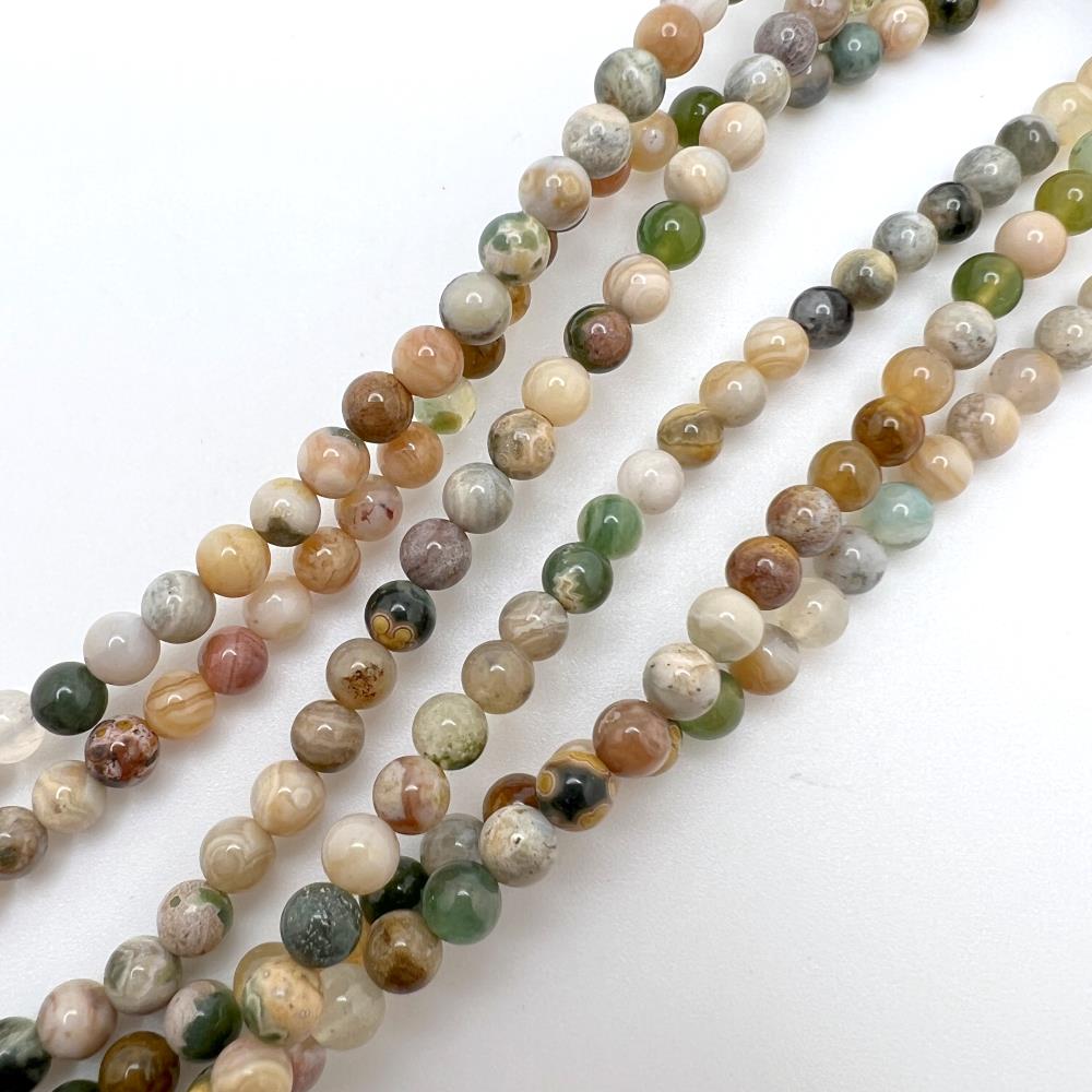 3mm Smooth Round, Ocean Jasper Beads (16