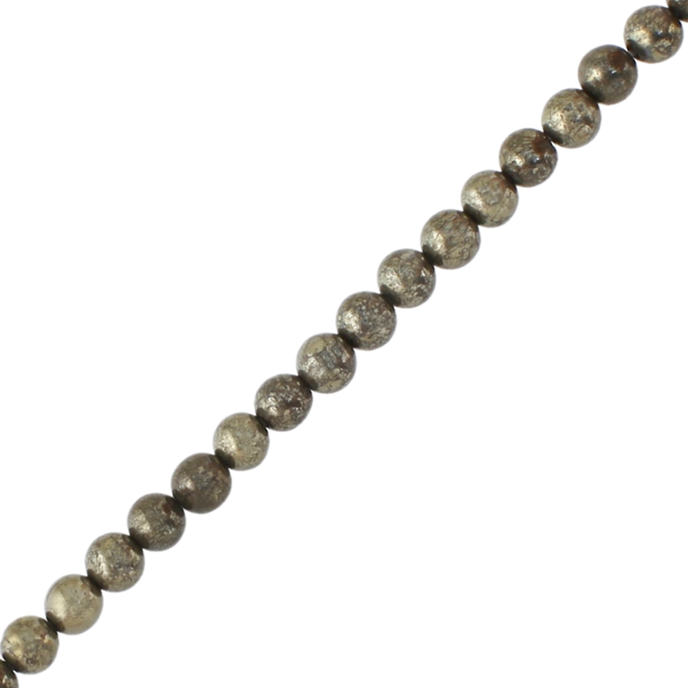 3mm Smooth Round, Pyrite Beads (16