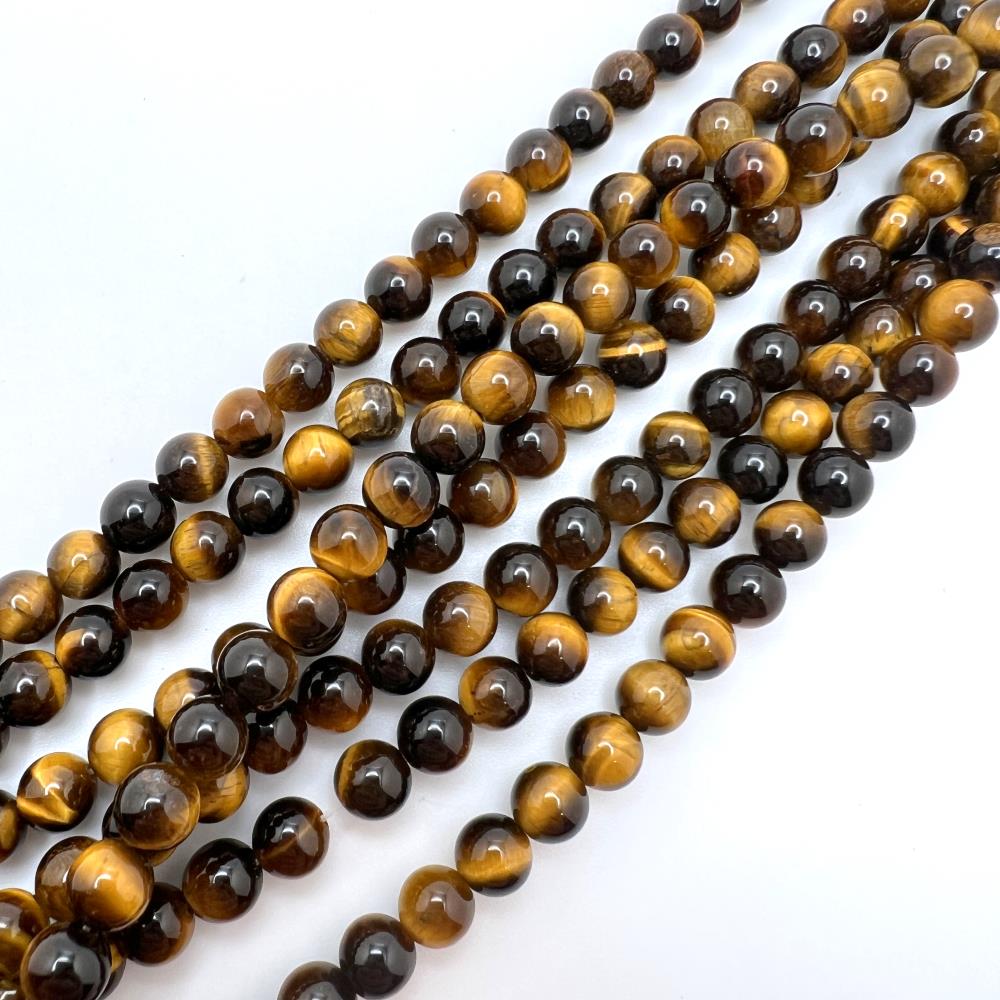 6mm Smooth Round, Tiger Eye Beads (16