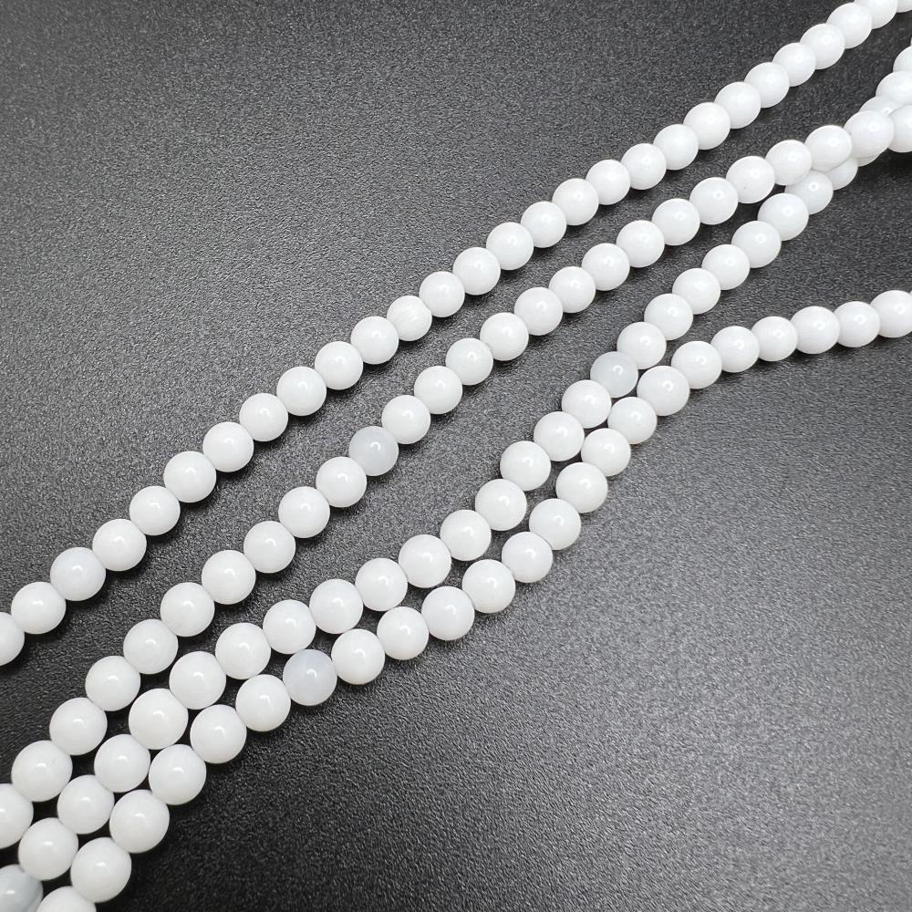 3mm Smooth Round, White Quartz Beads (16