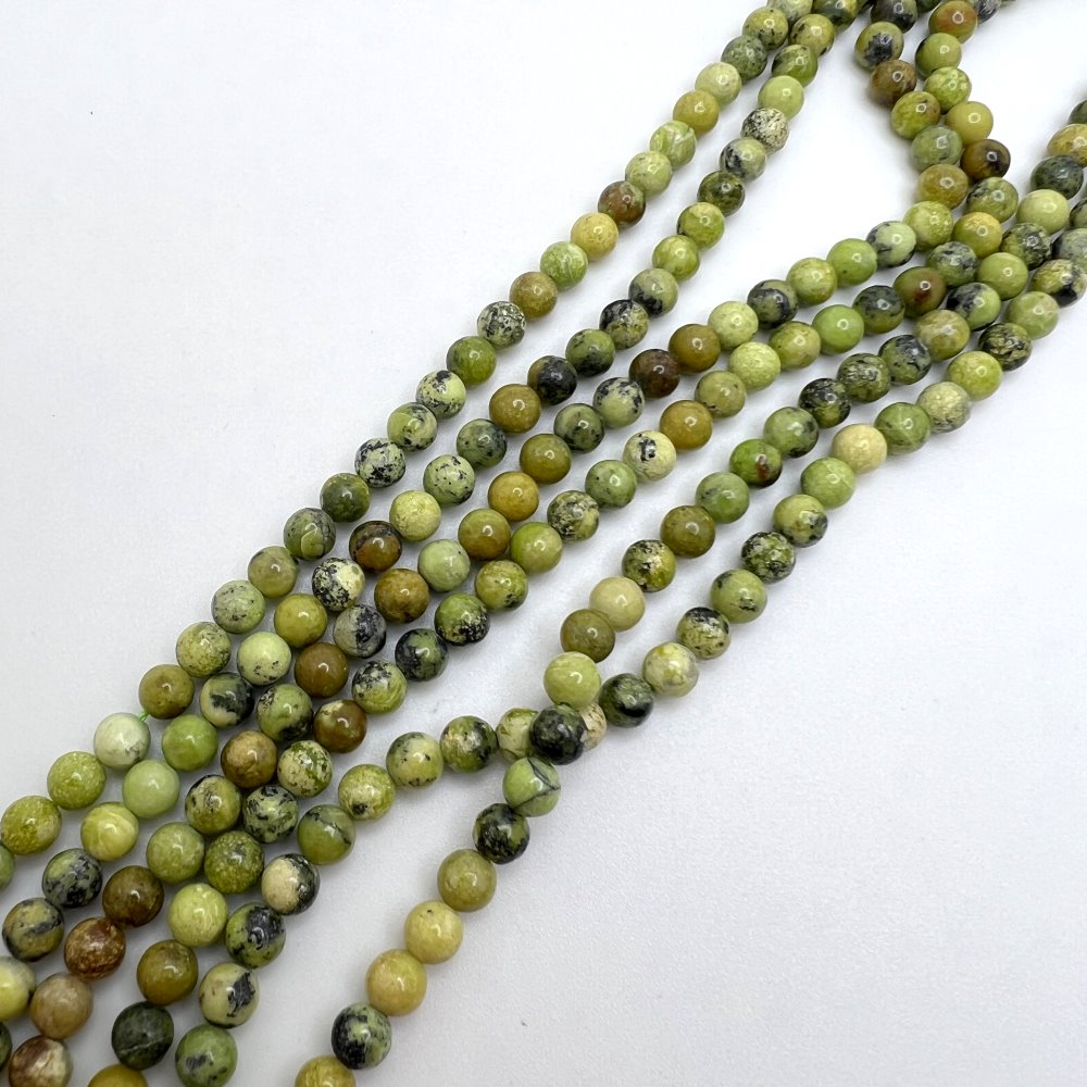 4mm Smooth Round, Yellow Turquoise Beads (16