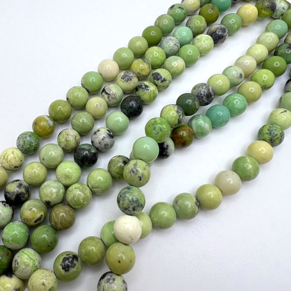 8mm Smooth Round, Yellow Turquoise Bead (16