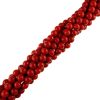 4mm Smooth Round, Red Coral Bamboo Beads (16