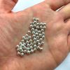 4mm Smooth Round Metal Beads, Sterling Silver Plate (250 pieces) 