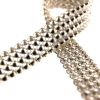 4 Row Rhinestone Banding (Crystal/Silver) (Per Yard) 