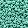Czech Round Seed Beads, Glass - Opaque Green Turquoise, Choose Size 