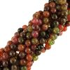 8mm Faceted Multi-Autumn Mosaic Agate (16