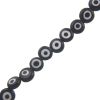 8mm Flat Evil Eye Beads-Black (15