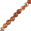 8mm Round Faceted Half-Silver Red Agate (16