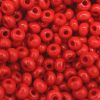 Czech Round Seed Beads, Glass - Opaque Medium Cherry Red, Choose Size 