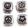 Symbol Beads, 6.5mm Cube, Silver-Plated (500 Pieces) 