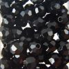 Black - Faceted Opaque Plastic Beads (Choose Size) (Pack) 