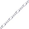 4mm x 1.5mm Figaro Chain, Brass, Silver Plated (Per Yard) 