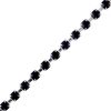 1 Row Rhinestone Cup Chain, Jet Black Stone and Silver Setting (Per Yard) 