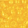 Pony Beads, 9x6mm, Transparent  Dark Yellow (650 Pieces) 
