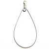 Teardrop Wire Hoop w/ 2 Loops, 40 x 20mm, Imitation Rhodium (36 Pieces) 