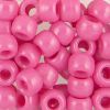 Pony Beads, 9x6mm, Opaque Hot Pink (650 Pieces) 