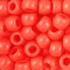 Pony Beads, 9x6mm, Opaque Neon Orange (650 Pieces) 