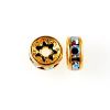 8MM Rhinestone Rondelles (BULK) Crystal-AB/Gold (144 Pieces) 