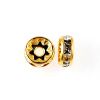 8MM Rhinestone Rondelles (BULK) Crystal/Gold (144 Pieces) 