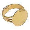 Adjustable Ring w/ 15.5MM Pad, Gold (6 PCS) 